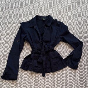 J. Crew Dark Blue Trench Coat
